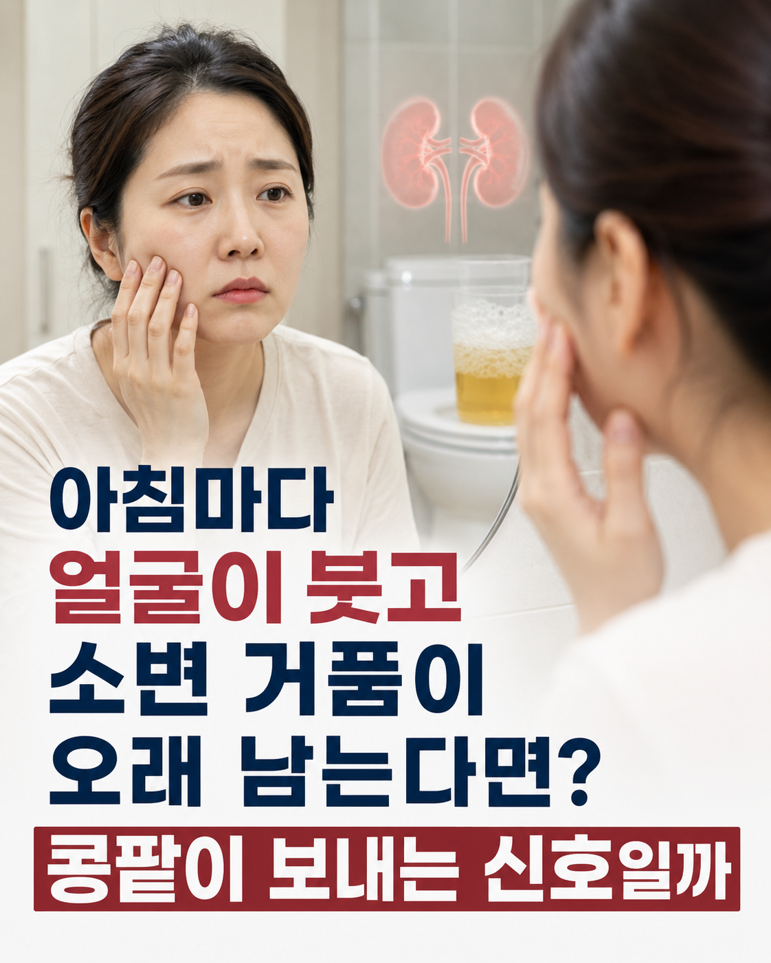 아침마다 얼굴이 붓고 소변 거품이 오래 남는다면? 콩팥이 보내는 신호일까