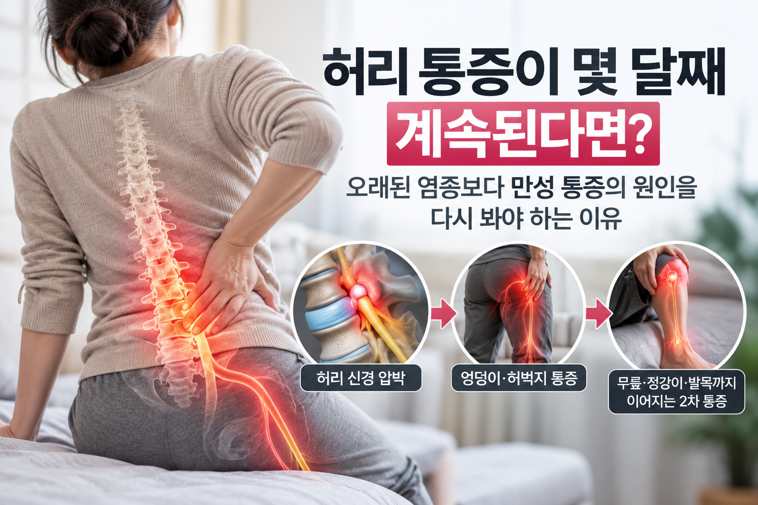 허리 통증이 몇 달째 계속된다면? 오래된 염증보다 만성 통증의 원인을 다시 봐야 하는 이유
