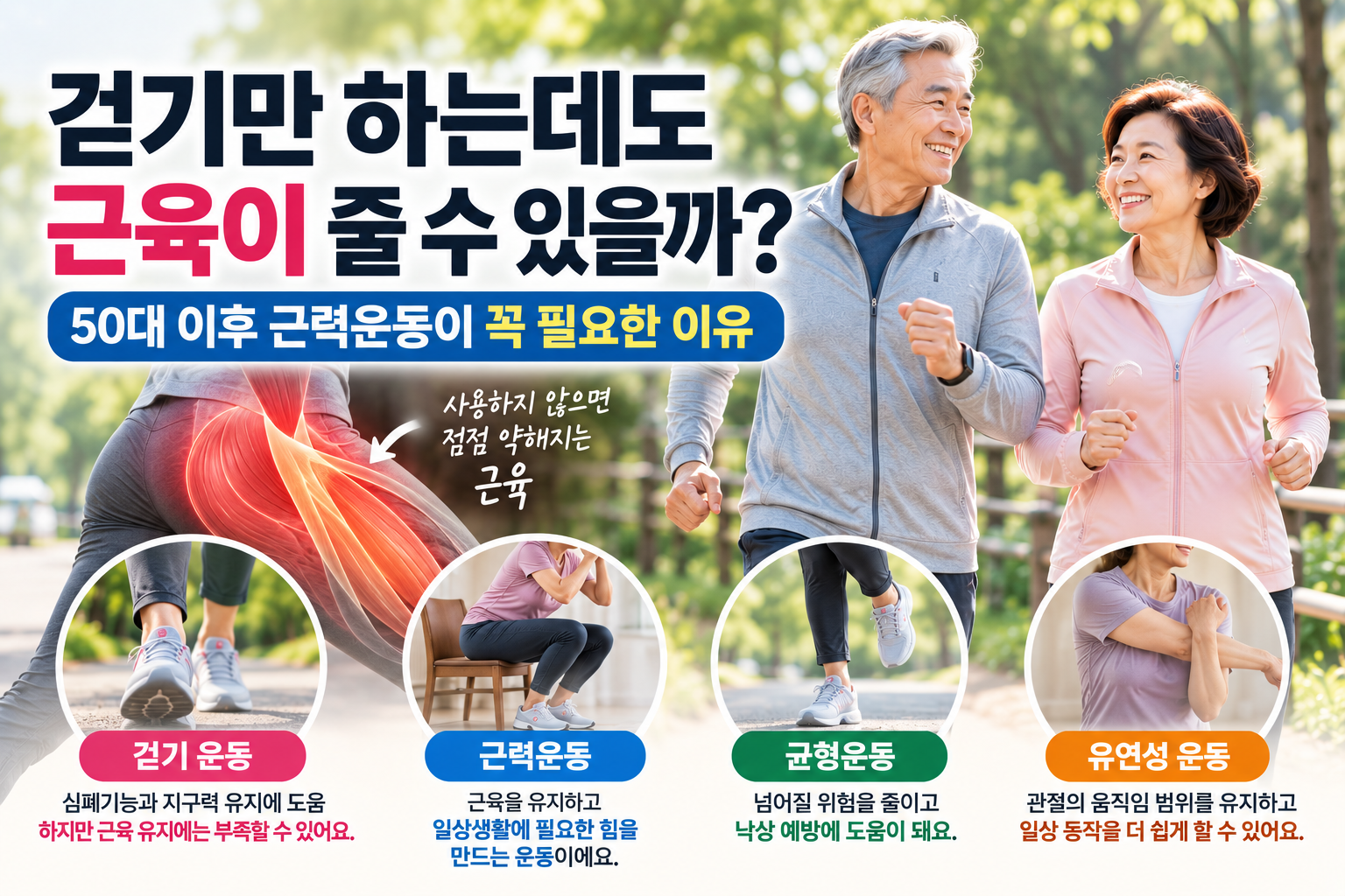 걷기만 하는데도 근육이 줄 수 있을까? 50대 이후 근력운동이 꼭 필요한 이유