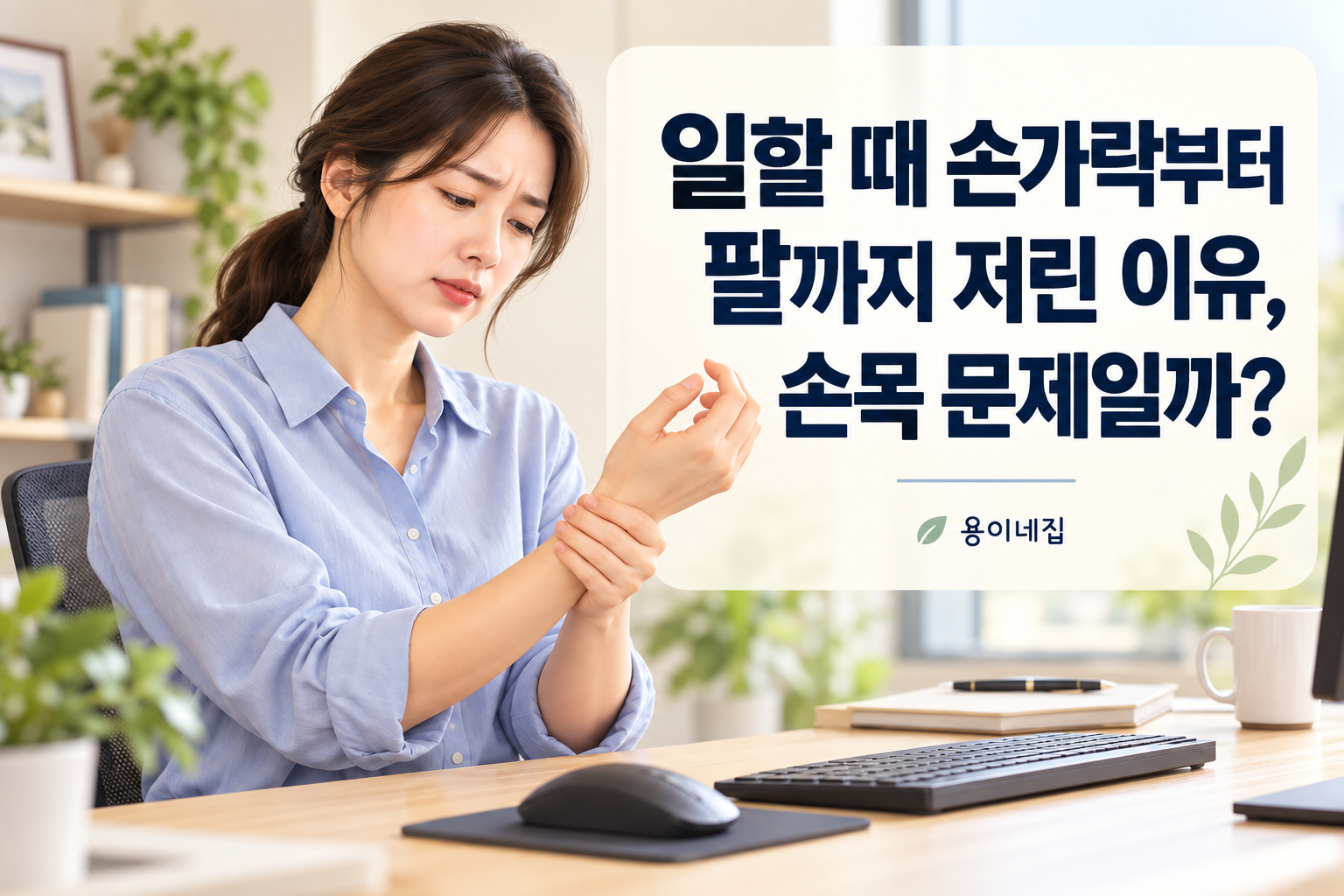 일할 때 손가락부터 팔까지 저린 이유, 손목 문제일까?